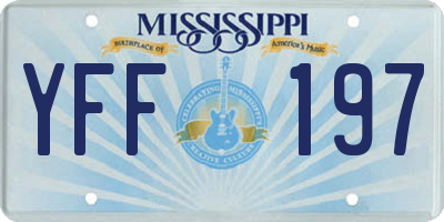 MS license plate YFF197