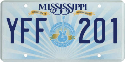 MS license plate YFF201