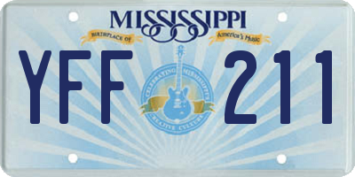 MS license plate YFF211