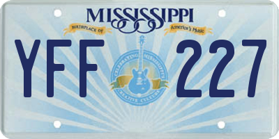 MS license plate YFF227