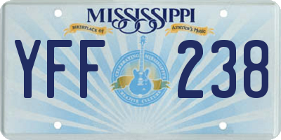 MS license plate YFF238