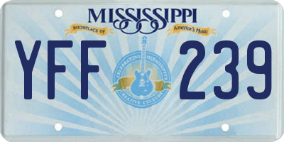MS license plate YFF239