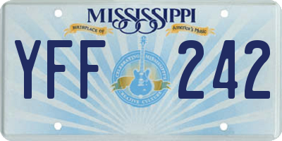 MS license plate YFF242
