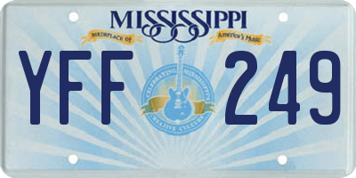 MS license plate YFF249