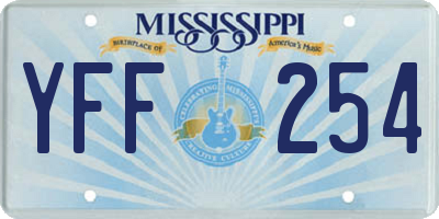 MS license plate YFF254