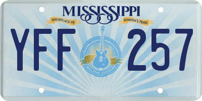 MS license plate YFF257