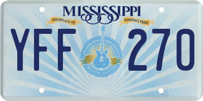 MS license plate YFF270