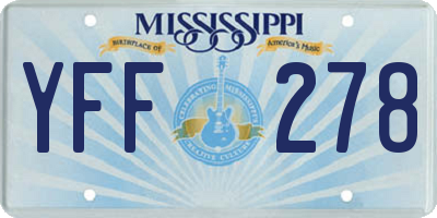 MS license plate YFF278