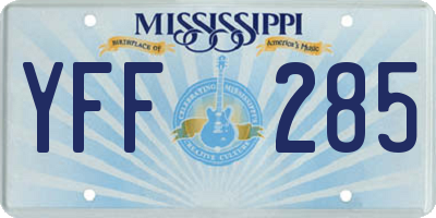 MS license plate YFF285