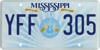 MS license plate YFF305