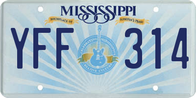 MS license plate YFF314