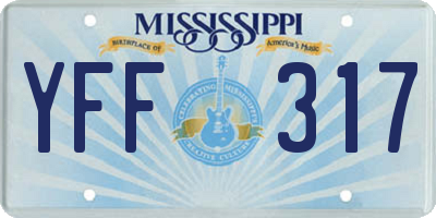 MS license plate YFF317