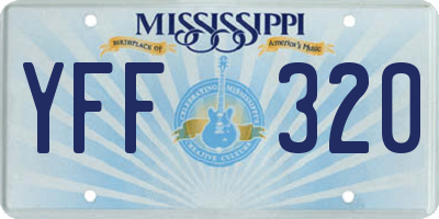 MS license plate YFF320