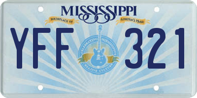 MS license plate YFF321