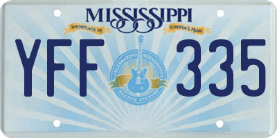 MS license plate YFF335