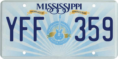MS license plate YFF359