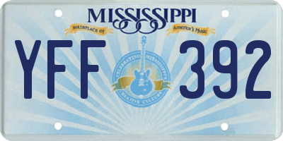 MS license plate YFF392