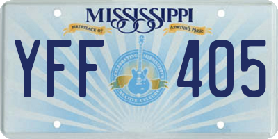 MS license plate YFF405