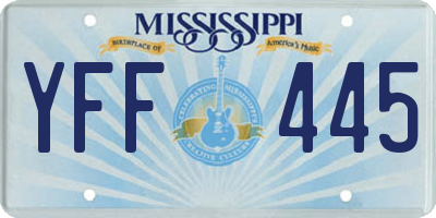 MS license plate YFF445