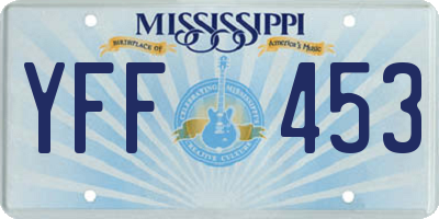 MS license plate YFF453