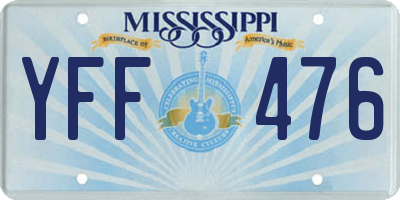MS license plate YFF476