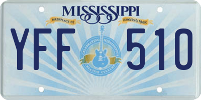 MS license plate YFF510