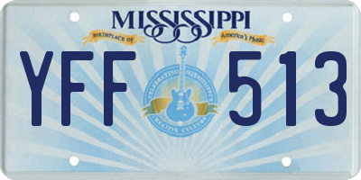 MS license plate YFF513