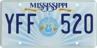 MS license plate YFF520