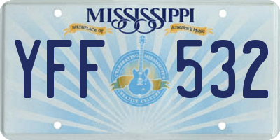 MS license plate YFF532
