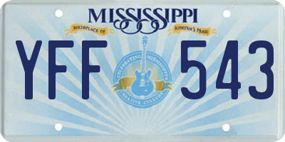 MS license plate YFF543