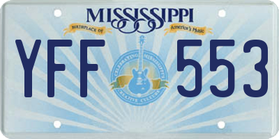 MS license plate YFF553