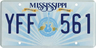 MS license plate YFF561