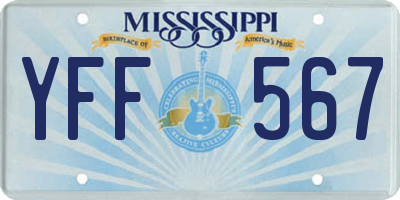 MS license plate YFF567