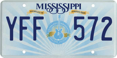 MS license plate YFF572