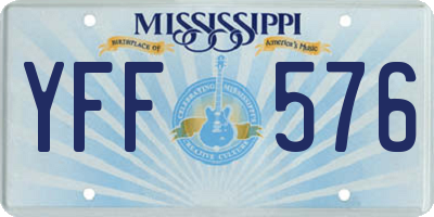 MS license plate YFF576