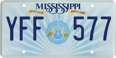 MS license plate YFF577