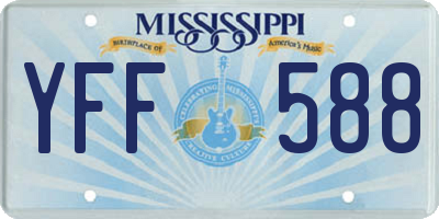 MS license plate YFF588