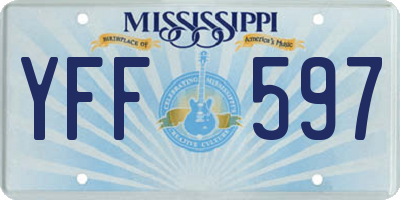 MS license plate YFF597