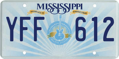 MS license plate YFF612