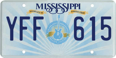 MS license plate YFF615