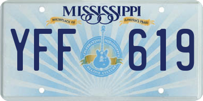 MS license plate YFF619