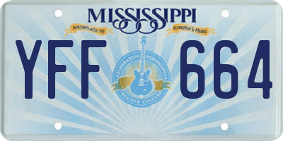 MS license plate YFF664