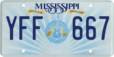 MS license plate YFF667