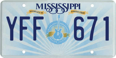 MS license plate YFF671