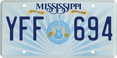 MS license plate YFF694