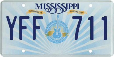 MS license plate YFF711