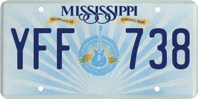 MS license plate YFF738