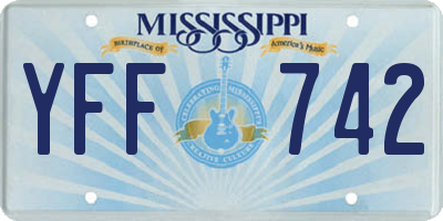 MS license plate YFF742