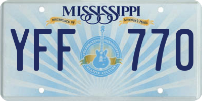 MS license plate YFF770