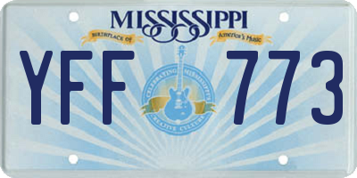 MS license plate YFF773